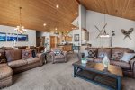 Aspen Lodge, Use of Natural Wood and Vaulted Ceilings in Great Room